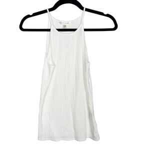 New Banana Republic Womens XS White Sleeveless Cotton Rib Tank Top Crew Neck